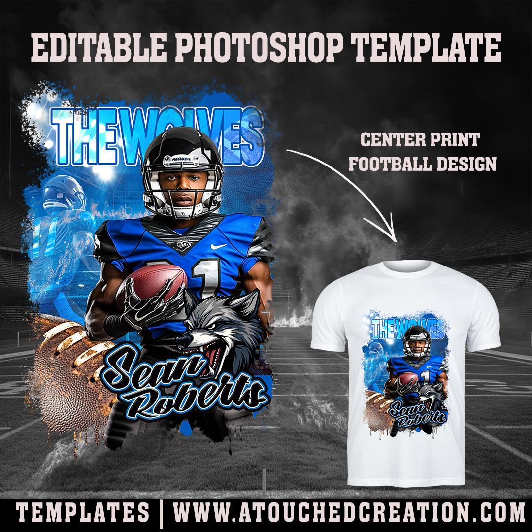 CENTER PRINT FOOTBALL DESIGN PSD